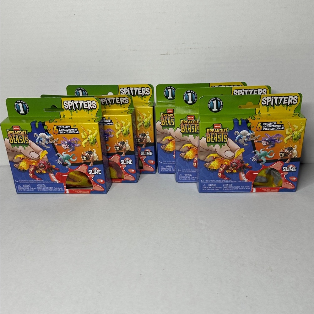 Complete Set Mega Construx Breakout Beasts Egg With Figurine Spitters Series 1